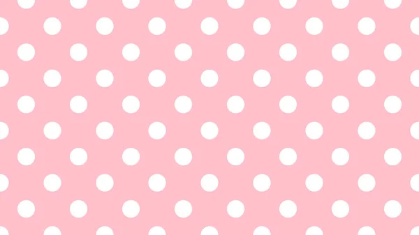 Bílá Barva Polka Tečky Vzor Přes Růžové Užitečné Jako Pozadí — Stockový vektor