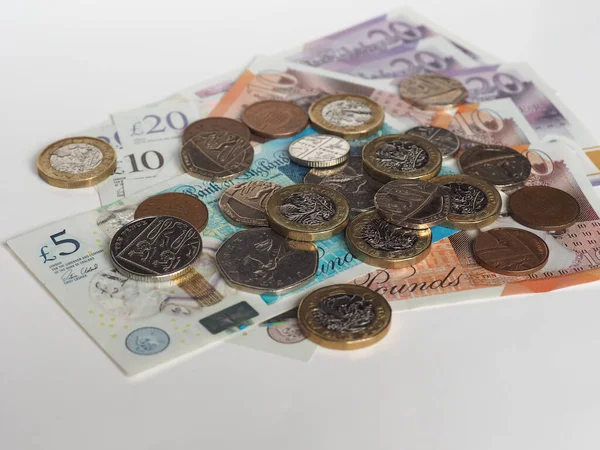 Funt Monet Banknotów Waluty Pieniężnej Zjednoczonego Królestwa — Zdjęcie stockowe