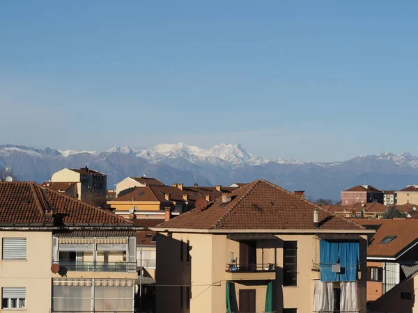 Skyline Blick Auf Die Alpen Piemont Italien — Stockfoto