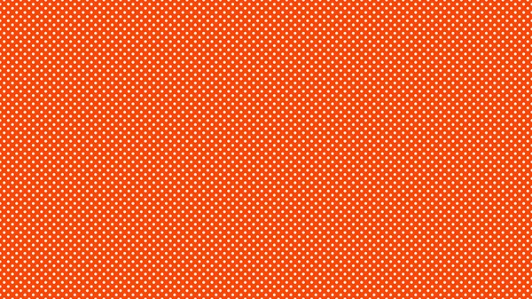 背景として有用なオレンジ色の赤に白の水玉模様 — ストックベクタ