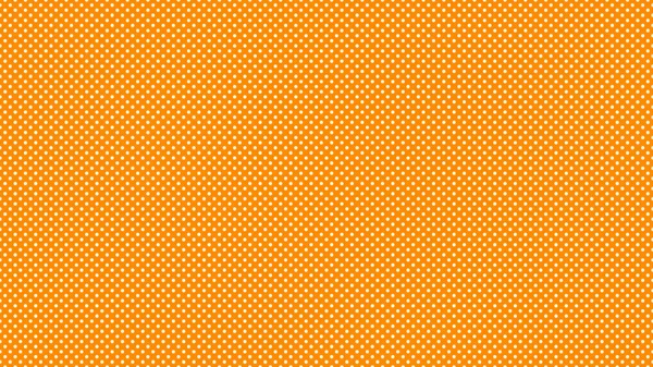 背景として有用な濃いオレンジの上に白い色の水玉模様 — ストックベクタ