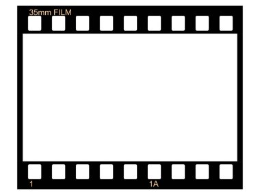 35 mm film frame illustration with copy space