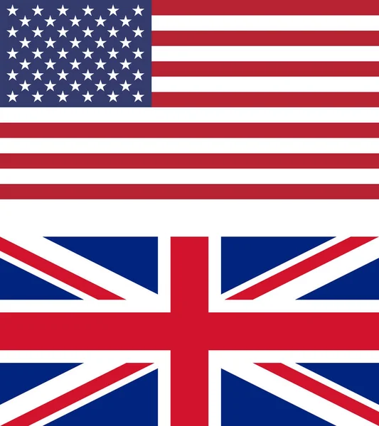 Флаги Соединенных Штатов Америки Великобритании — стоковое фото