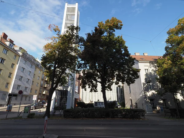 Vienna Áustria Circa Setembro 2022 Unterheiligenstaedter Pfarrkirche Igreja Paroquial Católica — Fotografia de Stock