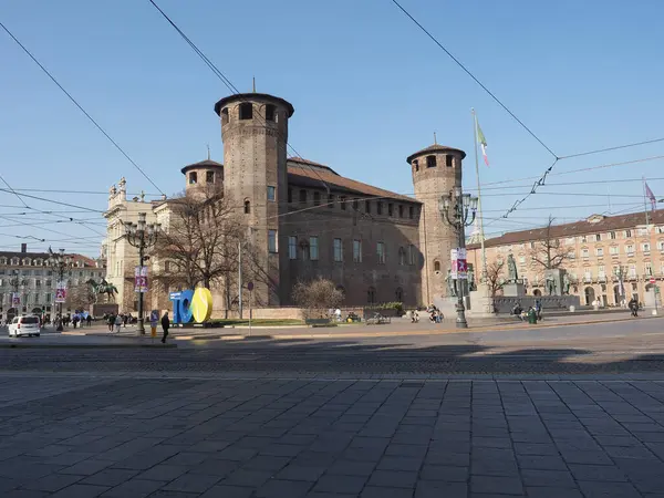 Turin Talya Crca Şubat 2023 Piazza Castello Meydanı — Stok fotoğraf