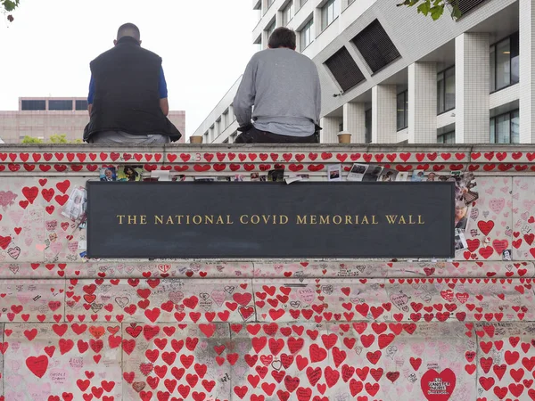 London Circa Październik 2022 Narodowy Mur Pamięci Covid — Zdjęcie stockowe