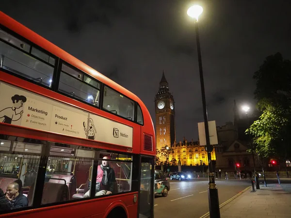 Londres Reino Unido Circa Outubro 2022 Ônibus Vermelho Dois Andares — Fotografia de Stock