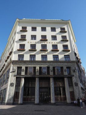 VIENNA, AUSTRIA - CIRCA EPTEMBER 2022: Looshaus Binası Adolf Loos tarafından tasarlandı.