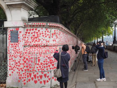 LONDON, UK - CIRCA OCTOBER 2022: National Covid memorial wall