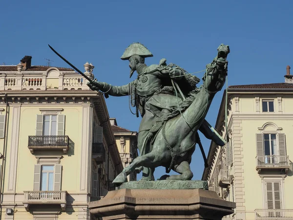 Monumento Ferdinando Savoia Por Escultor Alfonso Balzico Hacia 1866 Turín —  Fotos de Stock