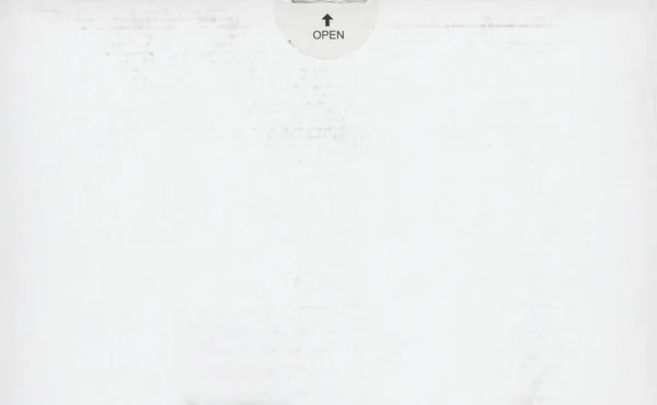 Pacote Papelão Ondulado Branco Com Etiqueta Aberta — Fotografia de Stock