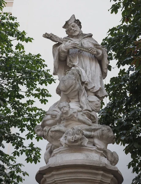 Johannes Van Nepomuk Heilige Van Bohemen Monument Brno Tsjechië — Stockfoto