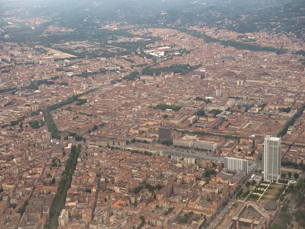 Flygfoto Över Staden Turin Italien — Stockfoto