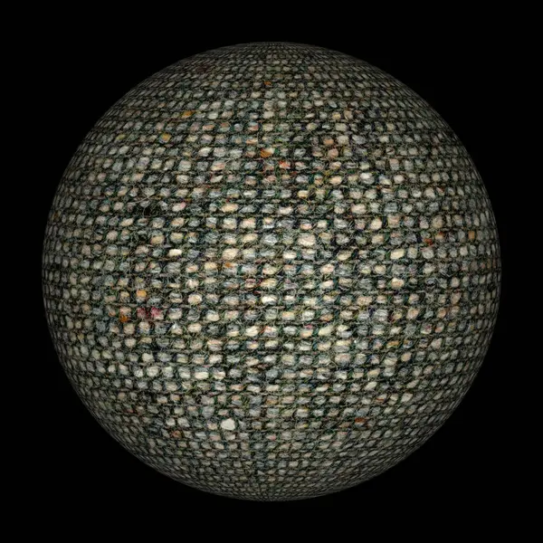 Brown Wool Fabric Sphere Black Background — Stock Photo, Image