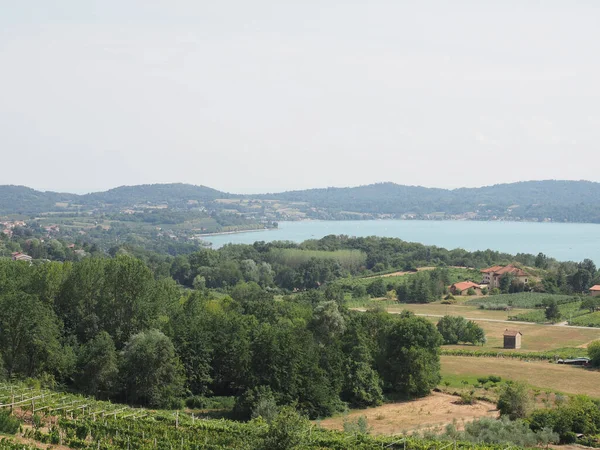 View Lago Viverone Lake Piedmont Italy — Foto Stock