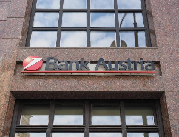 stock image TOWN, COUNTRY - CIRCA SEPTEMBER 2022: Bank Austria sign