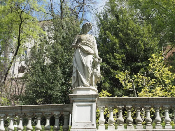 Turin Italien Circa April 2023 Statue Der Kapuzinermönche Den Gärten — Stockfoto