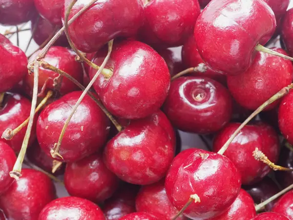 Red Cherry Scientific Name Prunum Vegetarian Fruit Food — Fotografia de Stock