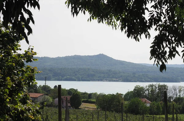 View Lago Viverone Lake Piedmont Italy — Zdjęcie stockowe