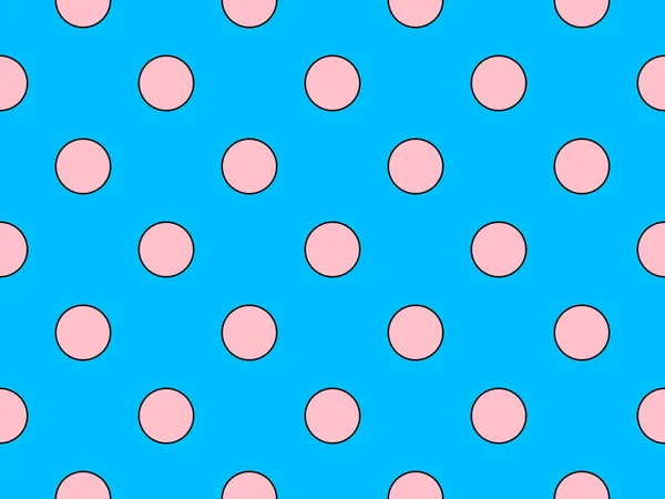 Pink Colour Polka Dots Pattern Deep Sky Blue Useful Background — Stock Vector
