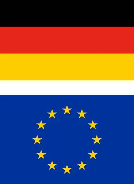 Σημαίες Της Γερμανίας Και Της Ευρωπαϊκής Ένωσης — Φωτογραφία Αρχείου