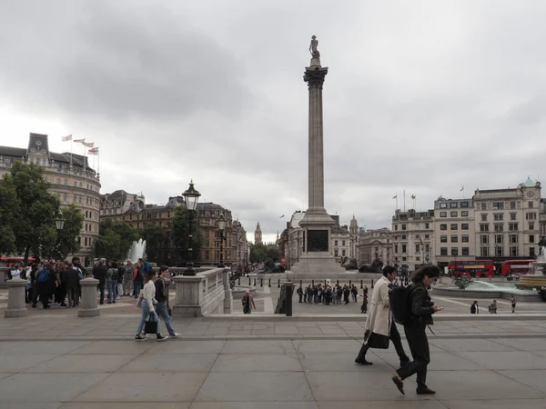 Londen Circa Oktober 2022 Trafalgar Square Met Nelson Kolom Fonteinen — Stockfoto