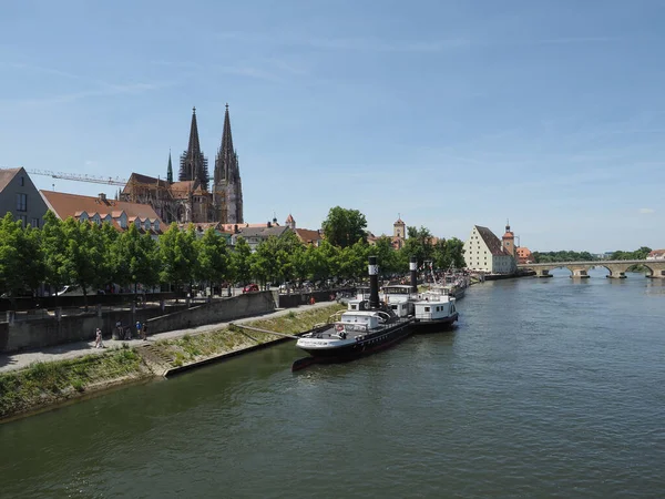 Regensburg Germania Circa Giugno 2022 Veduta Del Fiume Danubio — Foto Stock