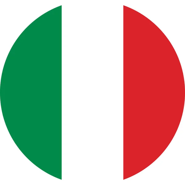 Rond Italiaanse Nationale Vlag Van Italië Europa — Stockvector