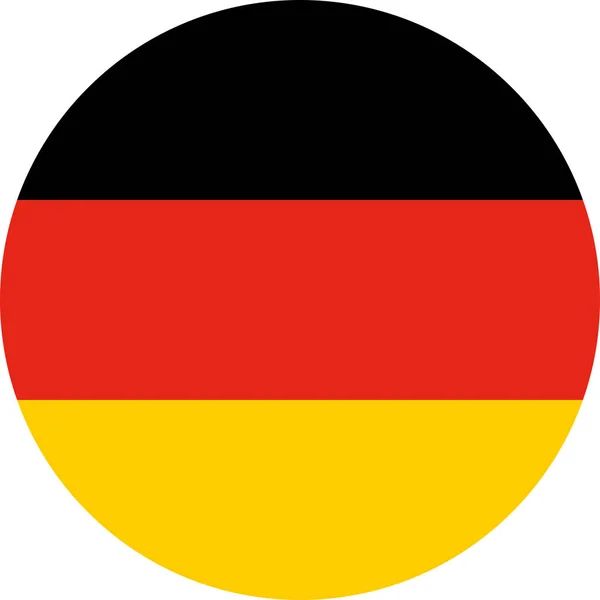 Круглый Германский Национальный Флаг Германии Европы — стоковый вектор