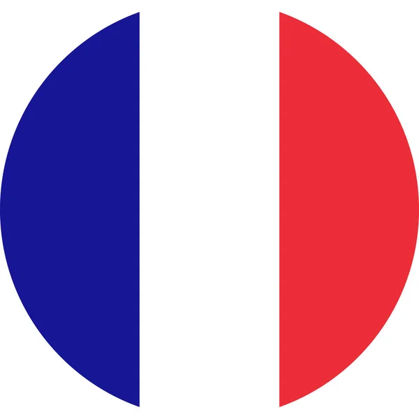 Drapeau National Français Rond France Europe — Image vectorielle