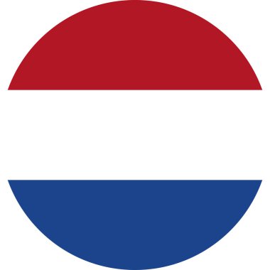 round Dutch national flag of Netherlands, Europe clipart