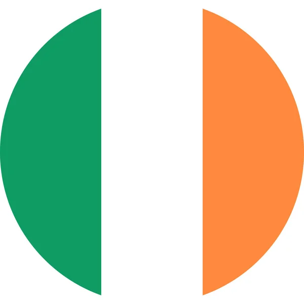 Redondo Bandeira Nacional Irlandesa Irlanda Europa — Vetor de Stock