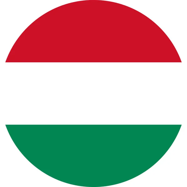 Ronde Hongaarse Nationale Vlag Van Hongarije Europa — Stockvector