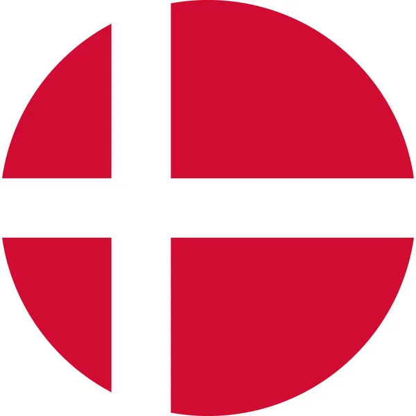 Okrągłe Flagi Danii Europa — Wektor stockowy