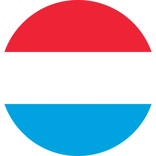 Redondo Bandeira Nacional Luxemburguesa Luxemburgo Europa —  Vetores de Stock