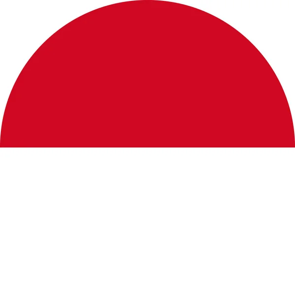 Bendera Nasional Monako Bulat Monako Eropa - Stok Vektor