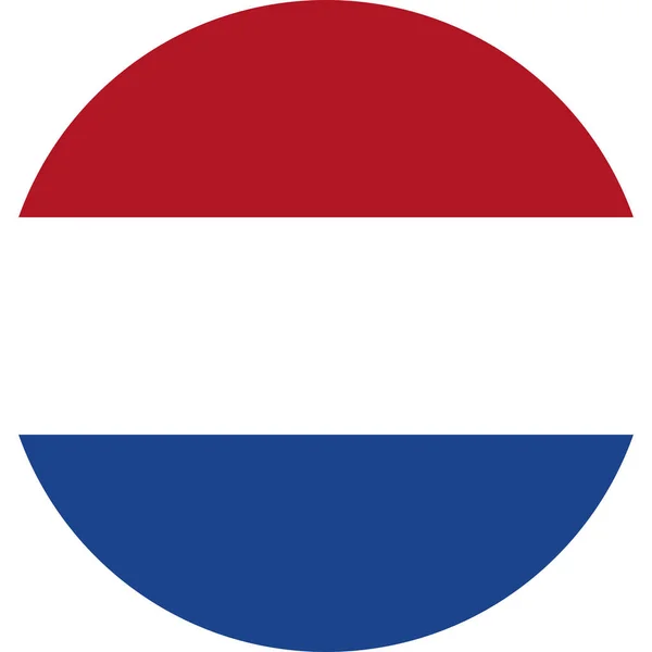 Redondo Bandeira Nacional Holandesa Holanda Europa —  Vetores de Stock