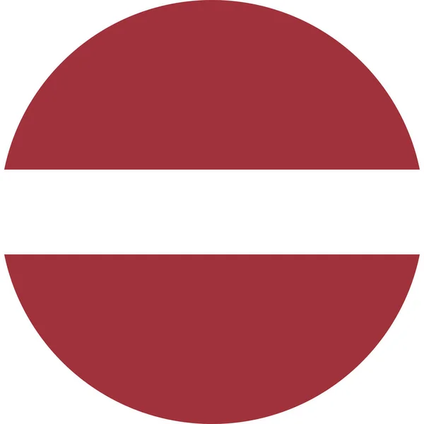 Rotondo Bandiera Nazionale Lettone Lettonia Europa — Vettoriale Stock