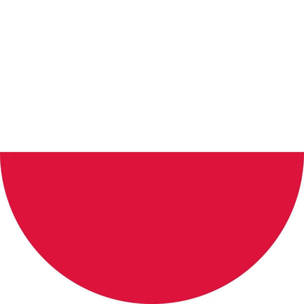 Ronde Poolse Nationale Vlag Van Polen Europa — Stockvector