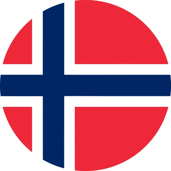 Runt Norges Nationella Flagga Europa — Stock vektor