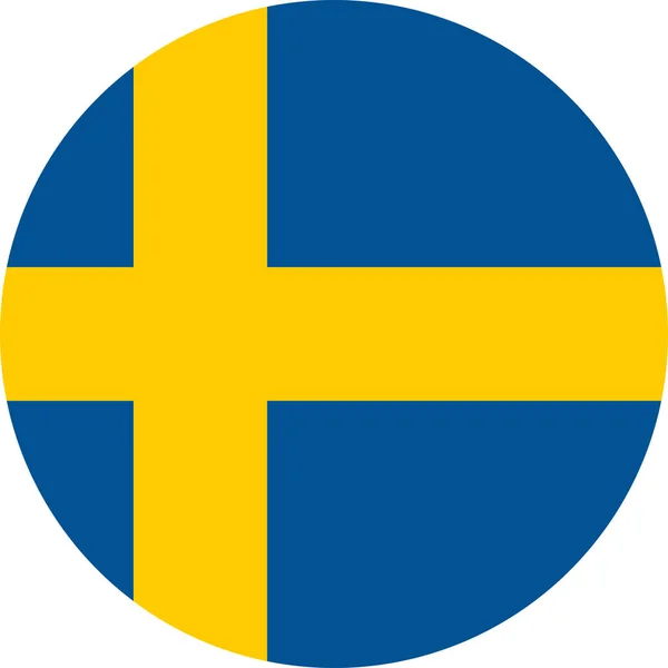 Drapeau National Suédois Rond Suède Europe — Image vectorielle