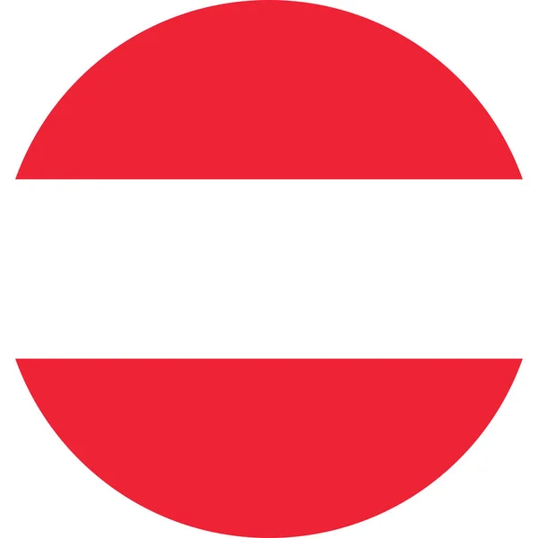 Rotonda Bandiera Nazionale Austriaca Dell Austria Europa — Vettoriale Stock