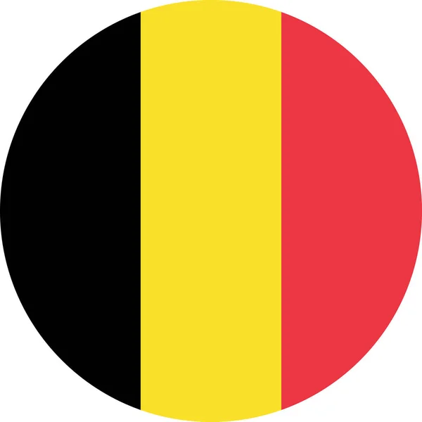 Runda Belgiens Nationella Flagga Belgien Europa — Stock vektor