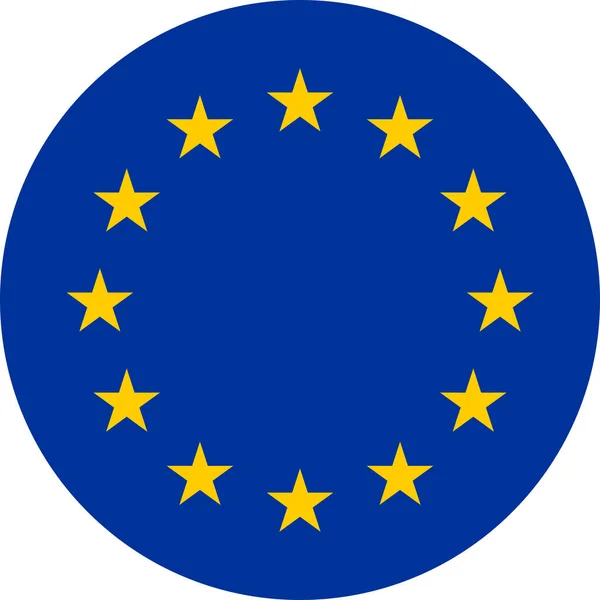 Bandiera Rotonda Dell Unione Europea Aka Europa — Foto Stock