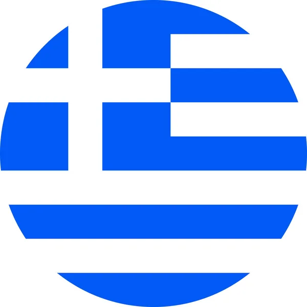 Runda Greklands Nationella Flagga Europa — Stockfoto