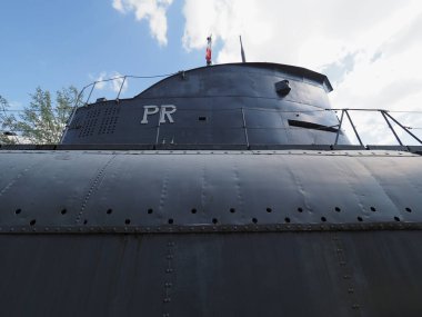 TURIN, İtalya - CIRCA Nisan 2023: Denizciler Ulusal Derneği 'nde Andrea Provana U-Bot Anıtı