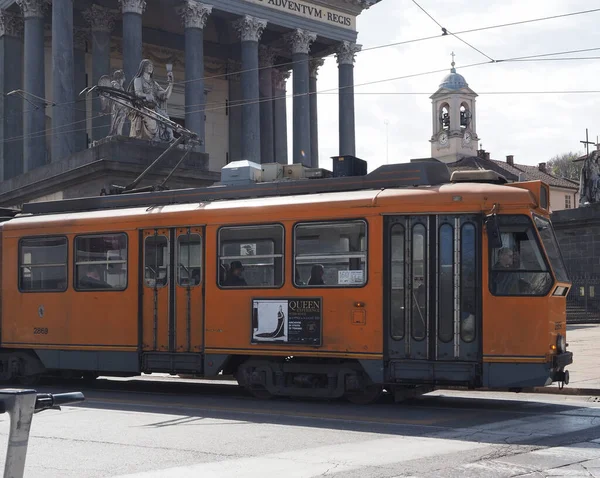 Turin Italië Circa April 2023 Openbaar Vervoer Tram — Stockfoto
