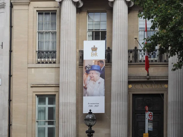 Londýn Velká Británie Circa Říjen 2022 Queen Memoriam Canada House — Stock fotografie