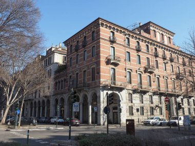 TURIN, İTALYA - CIRCA JANUARY 2023: Corso Vinzaglio ve Corso Matteotti