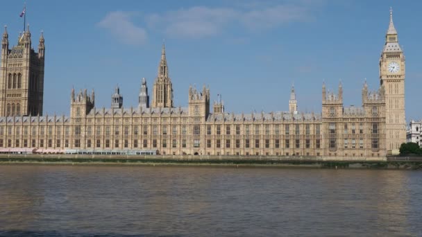 Будинки Парламенту Річки Темзи Лондоні Велика Британія — стокове відео